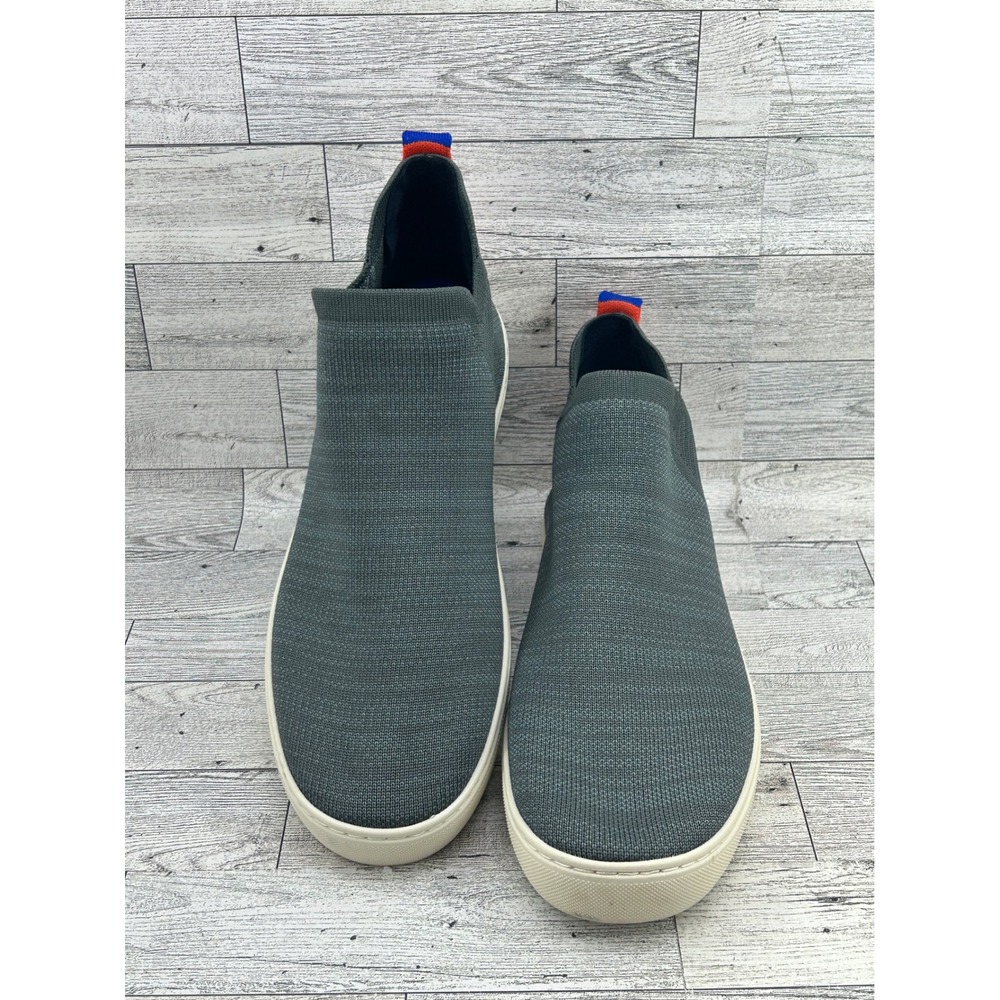 Rothys The Sneaker Slate Gray Knit Slip On Shoes Women 10 Sustainable Washable